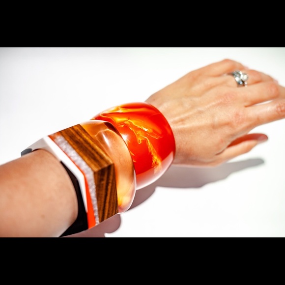 HANDMADE Mars Vintage Repr Mod Lucite Bangle/Cuff! - Picture 6 of 8